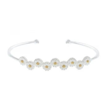 image of 3D Daisy Silver & Gold Bangle