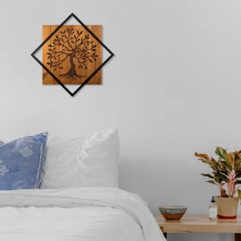 Image of Tree Walnut Black Decorative Wooden Wall Accessory