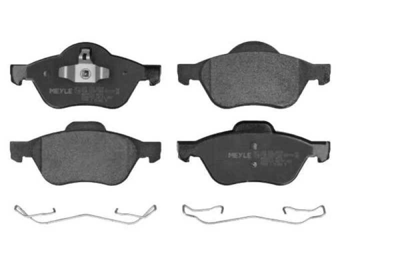 Image of MEYLE 025 245 3518 Brake pad set Front Axle, excl. wear warning contact, with spring, Original Quality, with anti-squeak plate Brake Pad Set,disc bra