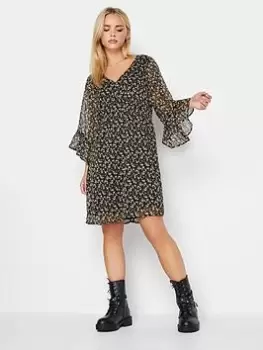 Image of PixieGirl Petite Ditsy Chiffon Dress, Black, Size 12, Women