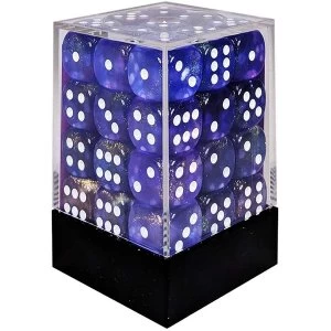 image of Chessex 12mm d6 Dice Block: Borealis Purple/white