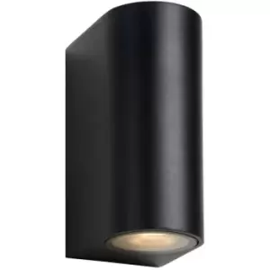 image of Lucide zora-led - Up Down Wall Spotlight Outdoor - LED Dim. - GU10 - 2x5W 3000K - IP44 - Black