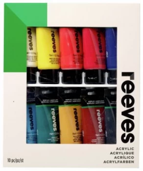 image of Reeves Acrylic 75ml Set 10 Pieces