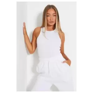 Image of I Saw It First Cotton Rib Racer Bodysuit - White