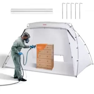 Image of VEVOR Spray Paint Shelter, 10x7x6ft Portable Spray Paint Tent with Built-In Floor & Mesh Screen, Foldable Pop Up Paint Booth for Furniture Large DIY H