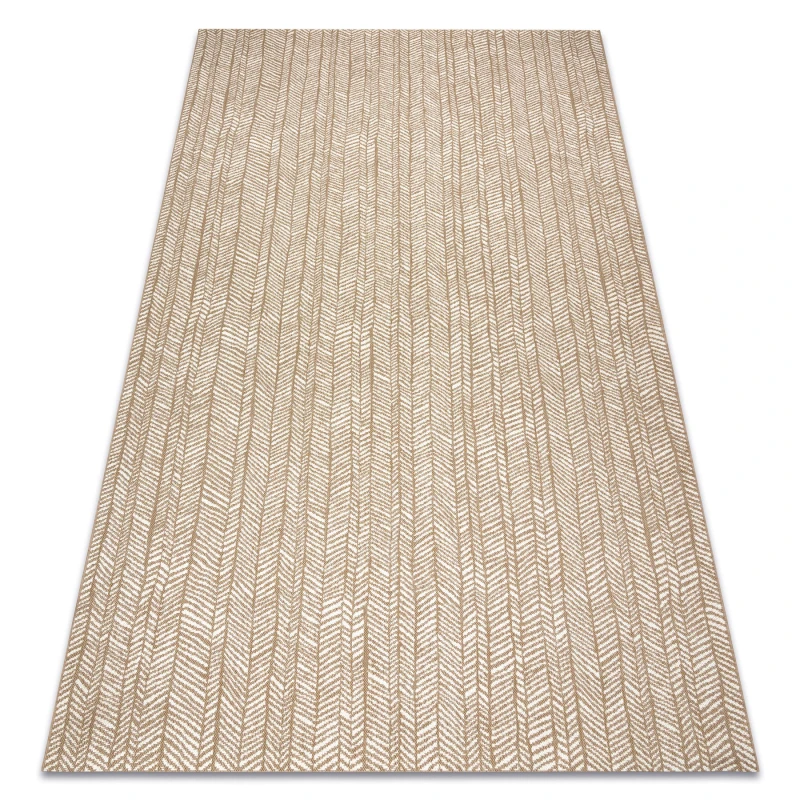 Image of RugsX Flat 48964265 Sisal Carpet Chevron - Natural Beige Straw Color, String 120X170 Cm