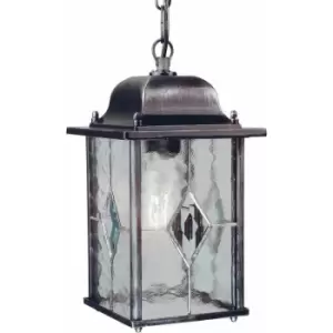 Image of IP43 Hanging Chain Lantern Weatherproof Black Silver LED E27 100W