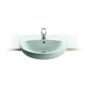 image of Roca Laura Semi Recessed Basin 510 x 400 mm 2 Tap Hole 32739F000 - 504785