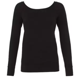 image of Bella + Canvas Womens/Ladies Tri-Blend Wide Neck Sweatshirt (XL) (Black)