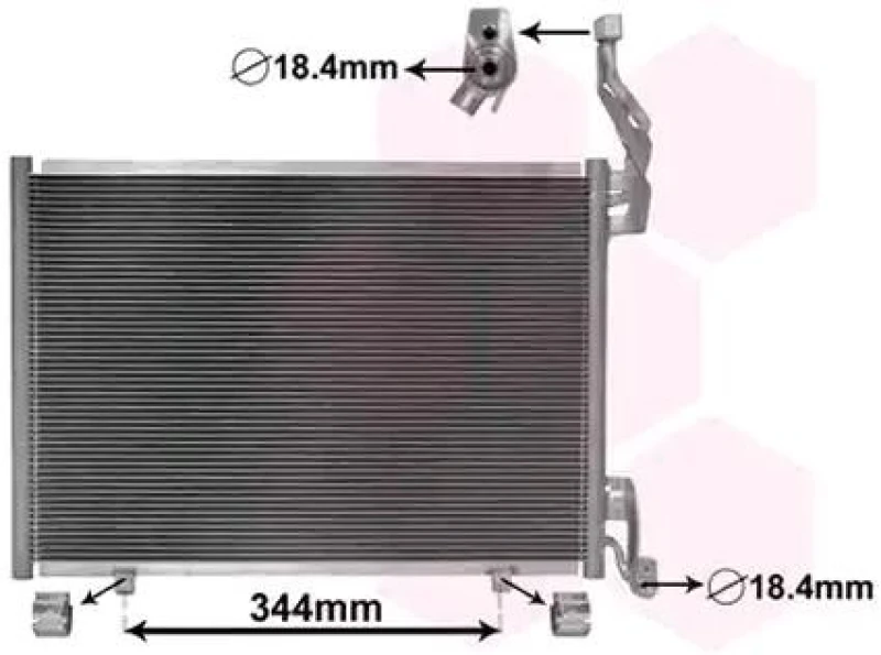 Image of VAN WEZEL 18015702 Condenser without dryer Condenser,air conditioning (448)