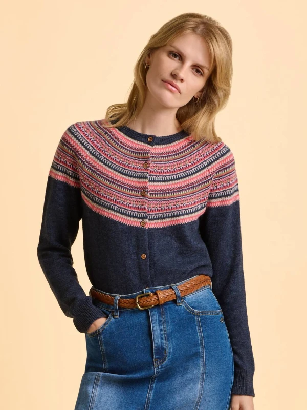 Image of Brakeburn Womens Deepwater Cardigan in Navy Size: 10 Navy Female 10