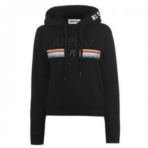Image of Replay Rainbow Hoodie - Black 099