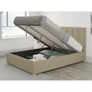 Image of Hepburn Ottoman Upholstered Bed, Eire Linen, Natural - Ottoman Bed Size Double (135x190)