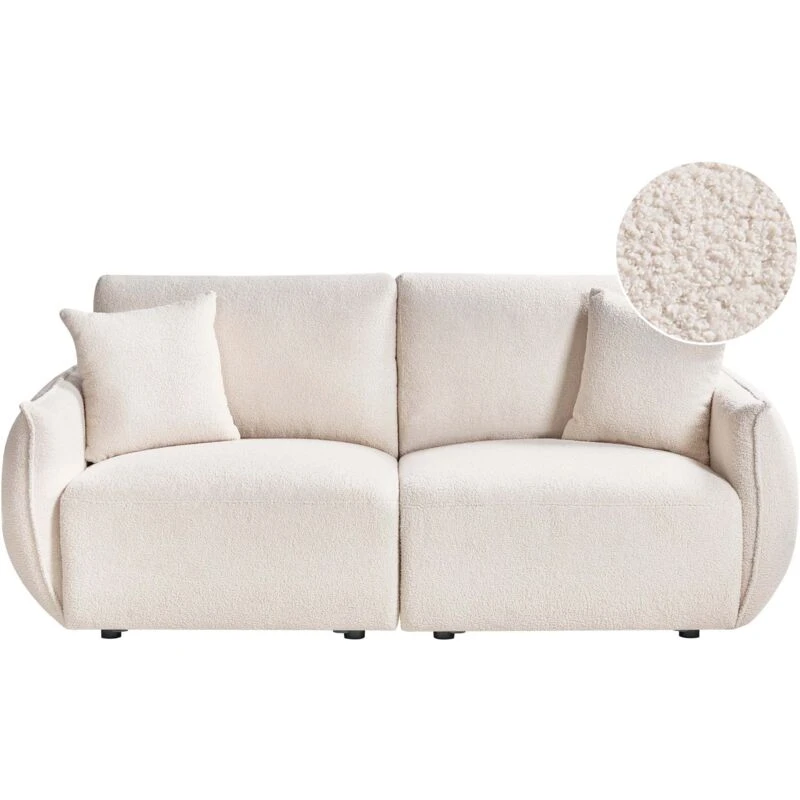 Image of Beliani Modular Sofa 2 Seater Mesnali Boucle Off-White