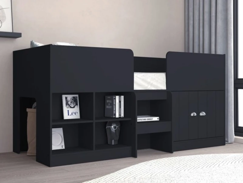 Image of Seconique Orlando Dark Grey Wooden Low-Sleeper Bed Frame