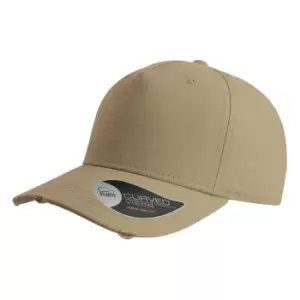 Image of Atlantis Cargo Weathered Visor 5 Panel Cap (One Size) (Khaki)