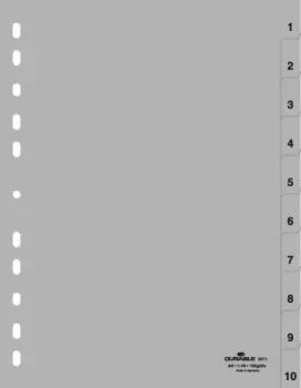Image of Durable 6511-10 Numeric tab index Polypropylene (PP) Grey