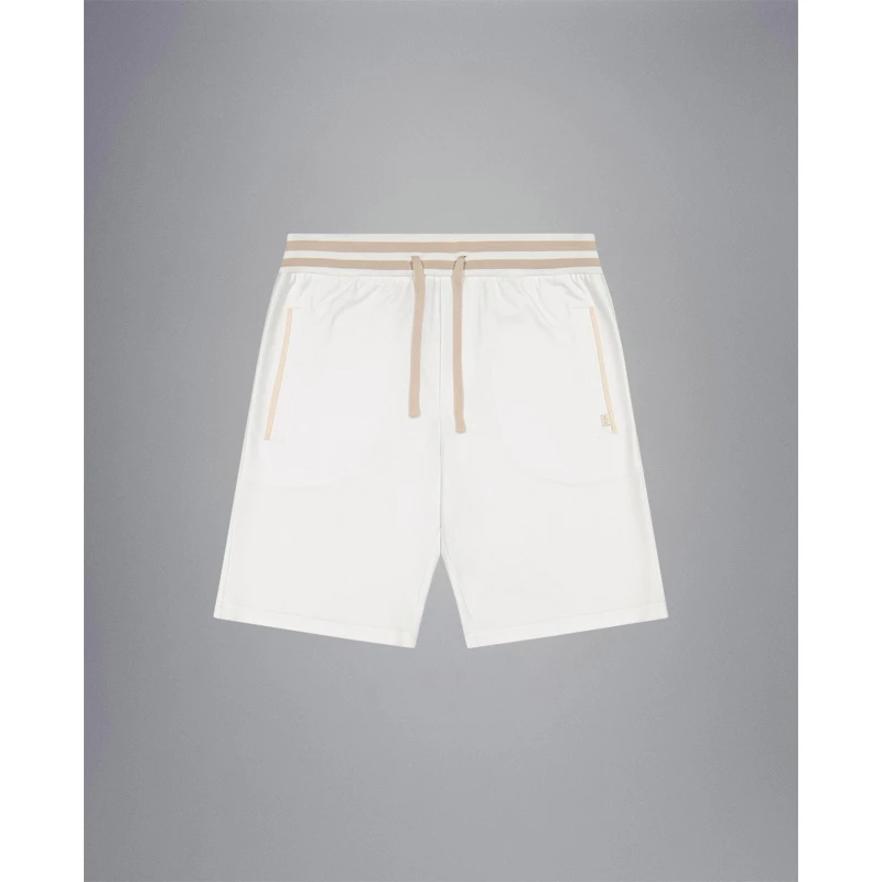 Image of Paul And Shark Mens Bermuda Drawstring Chino Shorts White male S
