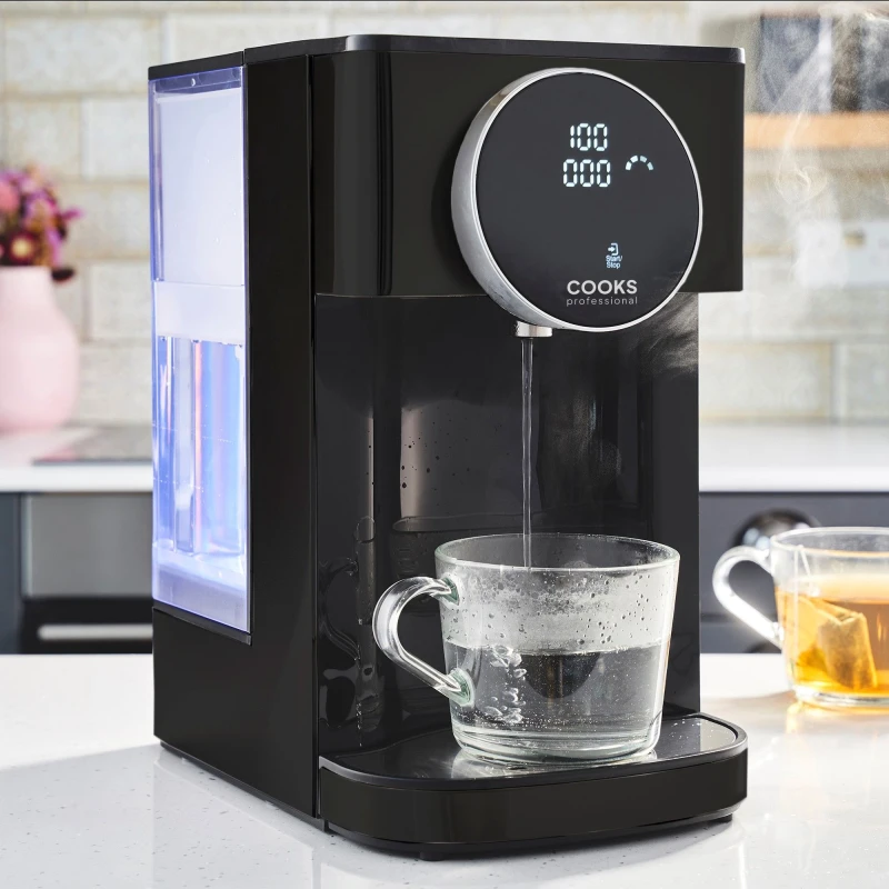 Image of Cooks Professional Digital Hot Water Dispenser Instant Boiler Kettle 2600W 4L in Black Unisex
