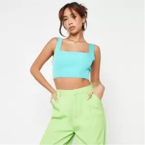 Missguided Tall Seam Detail Tailored Bralet - Blue