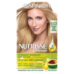 image of Garnier Nutrisse 9.03 Light Beige Blonde Permanent Hair Dye Blonde