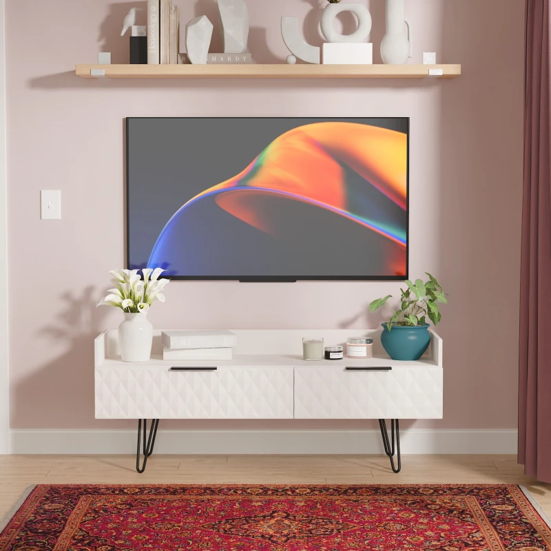 Image of Harlequin 2 Drawer Coffee TV Unit in Kashmir Matt - Ready Assembled - Lewis's Home TJ Hughes 5056812209983