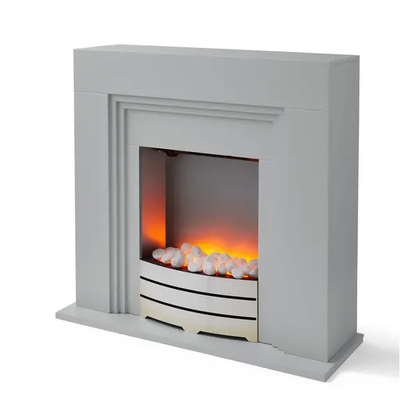 image of York Fireplace Suite Grey Grey