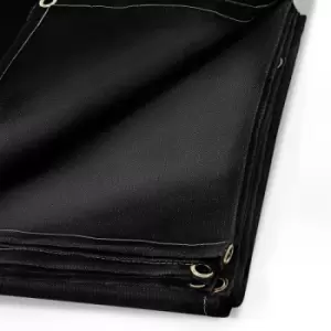 Image of VEVOR Welding Blanket Fiberglass Blanket Heavy-Duty Fire Retardant Blanket for Easy Hanging and Protection from Sparks & Splatters (8'X10', Black)