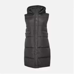 image of Missguided Plus Size Recycled Longline Puffer Gilet - Black