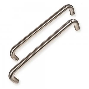 Image of LocksOnline D Shaped Back to Back Satin Stainless Steel Door Handle