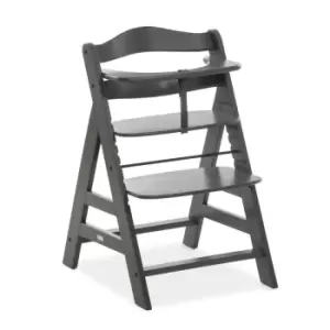 image of Hauck Alpha+ Select Wooden Highchair - Charcoal