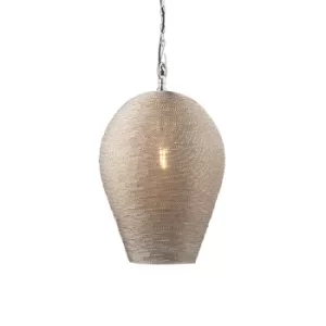 Image of Single Pendant Light Polished Nickel Plate