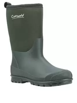 image of Cotswold Hilly Wellington Boot - Green, Size 11 Younger