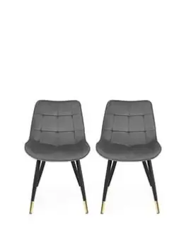 image of Julian Bowen Hadid Set Of 2 Dining Chairs - Grey