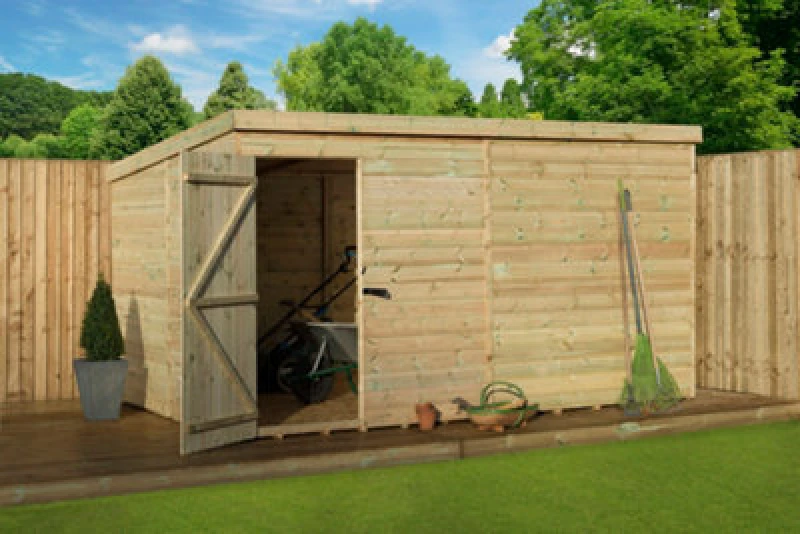Image of Empire Sheds Empire 1000 Pent 9X7 Pressure Treated Tongue And Groove Wooden Garden Shed Door Left (9' X 7' / 9ft X 7ft) (9X7)