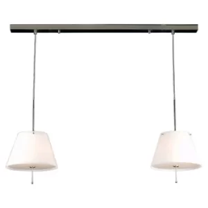 image of Brezil 2 Light Straight Bar Pendant Ceiling Light Satin Nickel