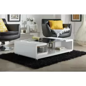 image of Alexis Modern White Black High Gloss And Glass Coffee Table