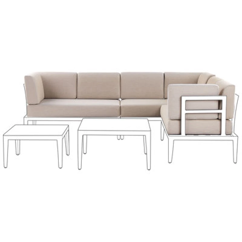 Image of Beliani Outdoor Cushion Cover Set Rima Iii Beige