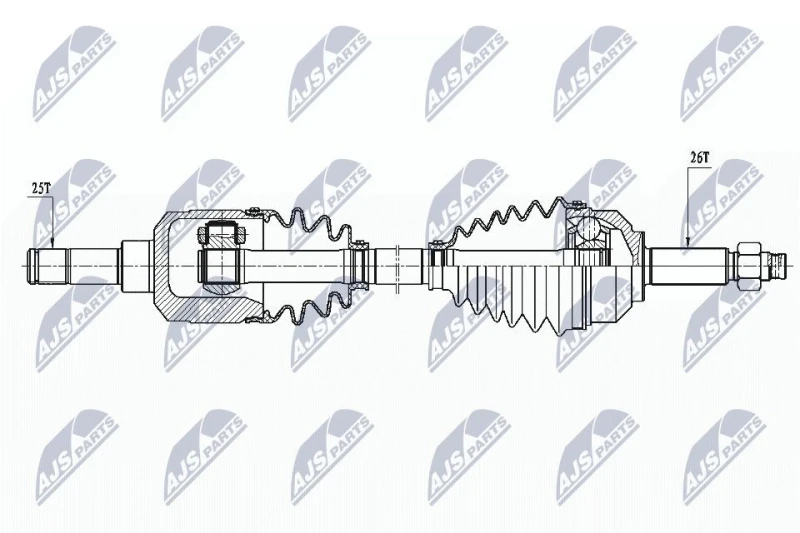 Image of NTY NPW-CH-106 Drive shaft Front Axle Right Drive Shaft (13)