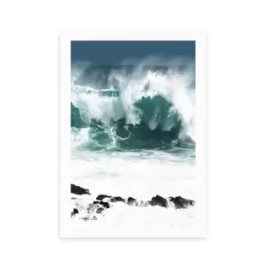 Image of East End Prints Rolling Waves Print Navy Blue