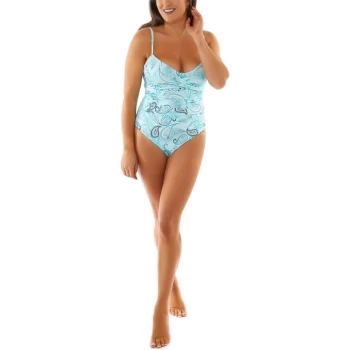 Image of Seaspray Rosalind Paisley U/W Swimsuit - AQUA