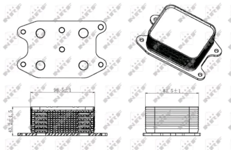 Image of NRF 31329 Oil Cooler EASY FIT with gaskets/seals Oil Cooler,engine oil (469)