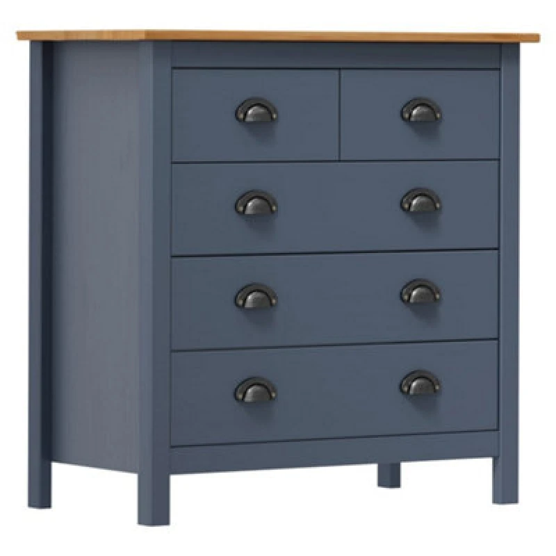 Image of VIDAXL Sideboard Hill Grey 79x40x80cm Solid Pine Wood Vidaxl 8719883909837