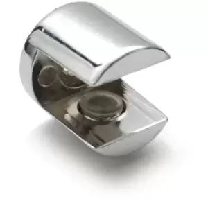 Image of Small Plated Shelf Bracket Glass Shelf Support 4 - 8mm Thickness Shelves - Colour Chrome - Pack of 12