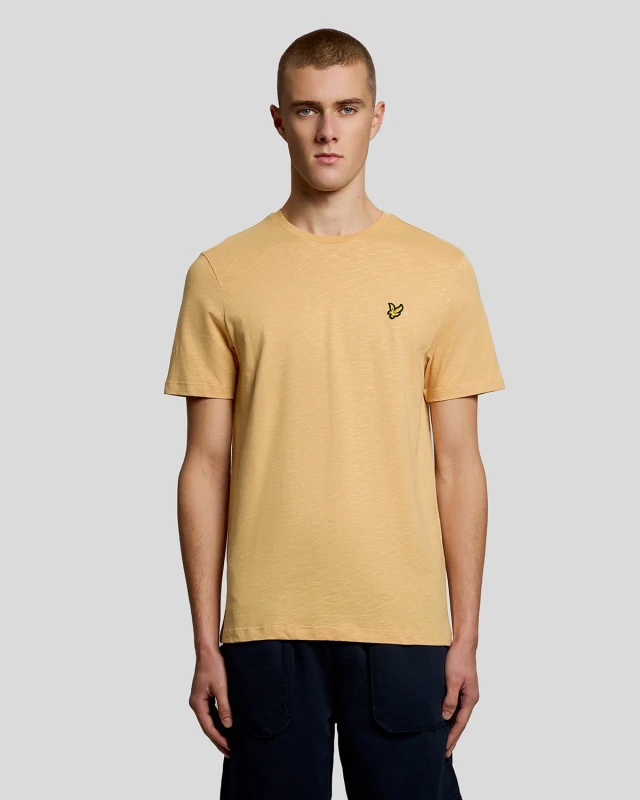 Image of Lyle & Scott Mens Fine Cotton Slub T-Shirt in Orange