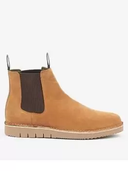 Image of Barbour Gable Suede Chelsea Boots, Brown, Size 12, Men