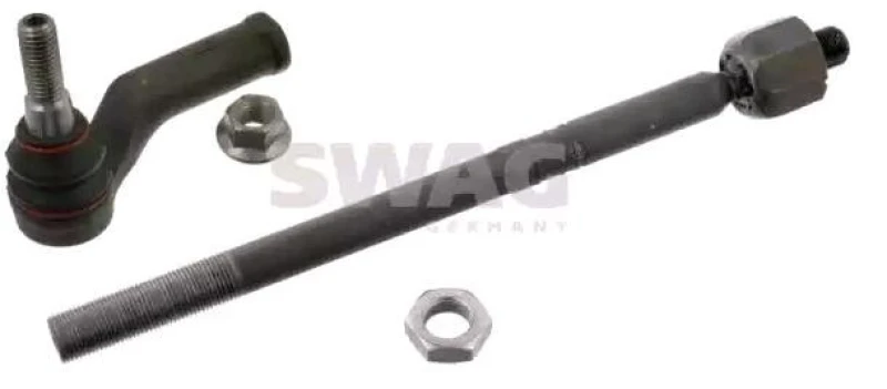 Image of SWAG 55 94 7931 Tie Rod Front Axle Left, with lock nut Rod Assembly (284)