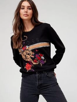 Image of Hugo Boss Tiger Graphic Sweatshirt Black Size L Women