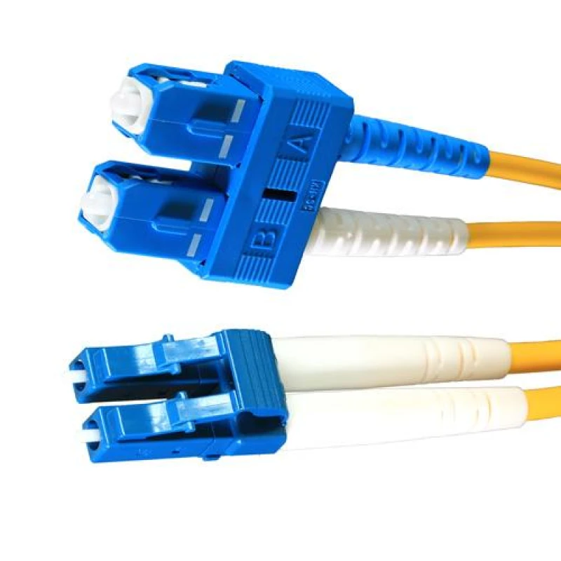 Image of Cablenet 15m OS2 9/125 LC-SC Duplex Yellow LSOH Fibre Patch Lead