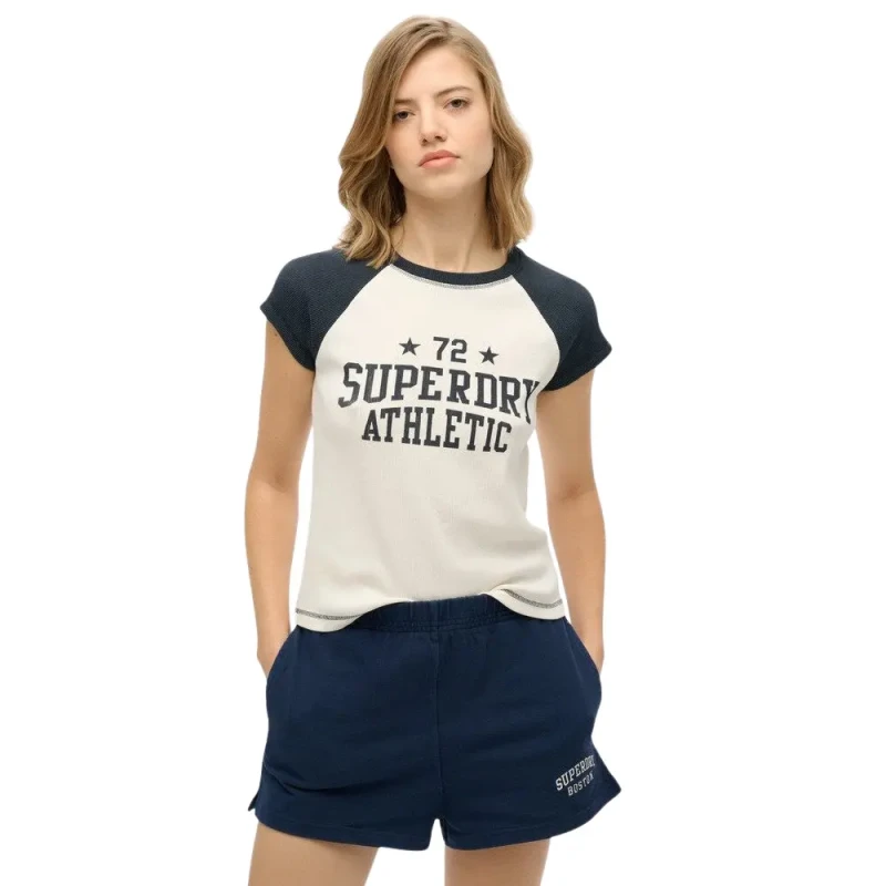 Image of Superdry Womens raglan sleeve T-Shirt Superdry Athletic Essentials Blanc Female L